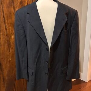 Mark Alexander Patterned Men's Navy Wool Sport Coat Size 44L Made In Canada
